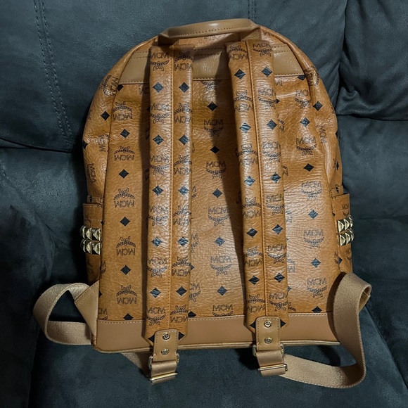 MCM Large Cognac Side Studded Backpack - Picture 4 of 10